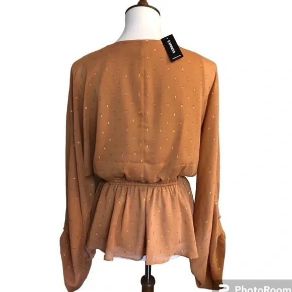 Clip-dot Tie Blouse NWT by Express - Picture 8 of 10